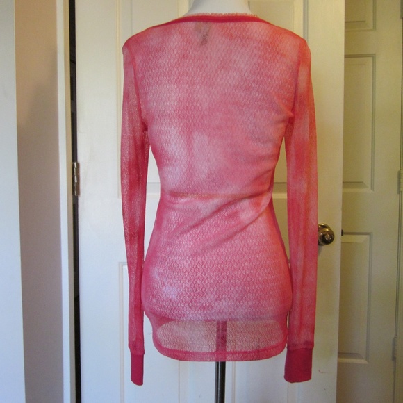 BKE Pink Mesh Blouse (S) - Picture 3 of 4